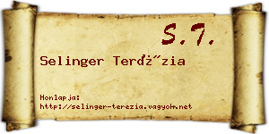 Selinger Terézia névjegykártya
